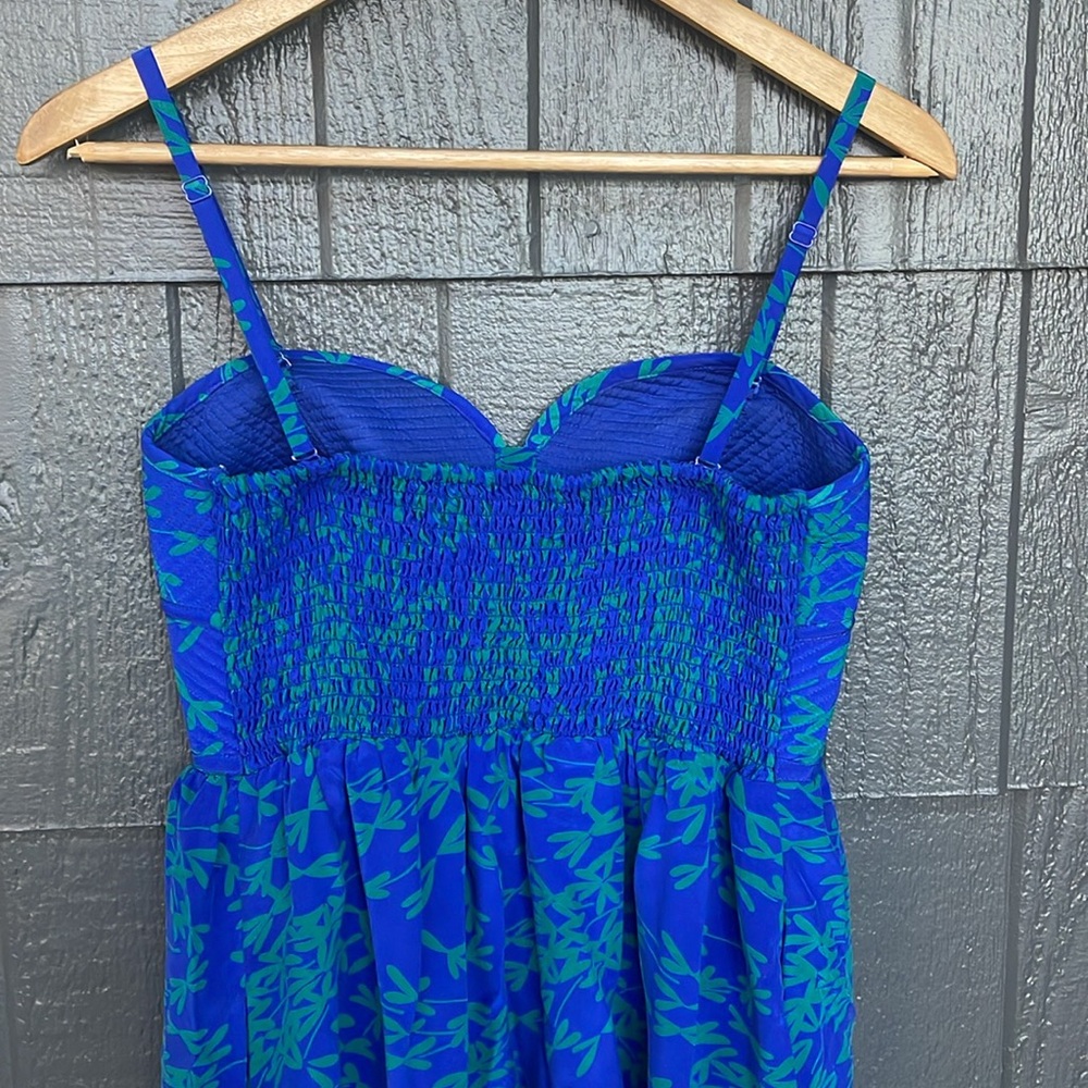 Anthropologie Maeve Blue Green Silk Dress - Picture 10 of 10